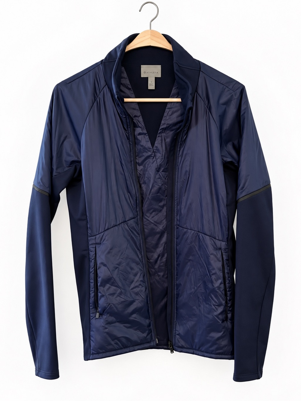 Athleta Navy Performance Hybrid Jacket